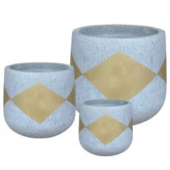 Twentyfour Cache-pots Etival (3 éléments) - Pierre artificielle