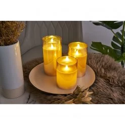 Pauleen Bougies en cire Classy Golden (lot de 3) - Cire / Verre - 3 ampoules 10 Pauleen Bougies en cire Classy Golden (lot de 3) - Cire / Verre - 3 ampoules -Pas Cher Décoration Magasin 1000229350 201111 13035800139 MOOD DETAILS P000000001000229350 mood