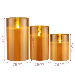 Pauleen Bougies en cire Classy Golden (lot de 3) - Cire / Verre - 3 ampoules 14 Pauleen Bougies en cire Classy Golden (lot de 3) - Cire / Verre - 3 ampoules -Pas Cher Décoration Magasin 1000229350 201111 13040500144 SKETCH DETAILS P000000001000229350 sketch