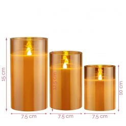 Pauleen Bougies en cire Classy Golden (lot de 3) - Cire / Verre - 3 ampoules 15 Pauleen Bougies en cire Classy Golden (lot de 3) - Cire / Verre - 3 ampoules -Pas Cher Décoration Magasin 1000229350 210430 11320400099 SKETCH DETAILS P000000001000229350 sketch