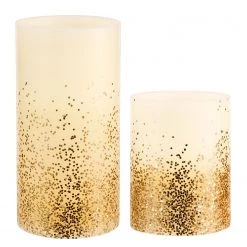 Pauleen Bougies en cire Gold Glitter (lot de 2) - Cire - 2 ampoules -Pas Cher Décoration Magasin 1000229362 201111 13044000182 DETAILS P000000001000229362