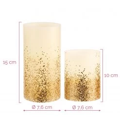 Pauleen Bougies en cire Gold Glitter (lot de 2) - Cire - 2 ampoules -Pas Cher Décoration Magasin 1000229362 201111 13044900187 SKETCH DETAILS P000000001000229362 sketch