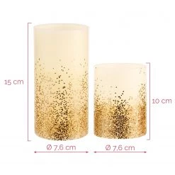 Pauleen Bougies en cire Gold Glitter (lot de 2) - Cire - 2 ampoules -Pas Cher Décoration Magasin 1000229362 210430 11321100104 SKETCH DETAILS P000000001000229362 sketch