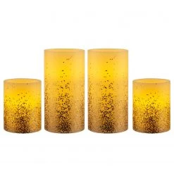 Pauleen Bougies en cire Gold Glitter (lot de 4) - Cire - 4 ampoules