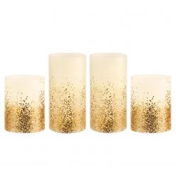 Pauleen Bougies en cire Gold Glitter (lot de 4) - Cire - 4 ampoules -Pas Cher Décoration Magasin 1000229363 201111 13045500191 DETAILS P000000001000229363
