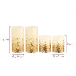 Pauleen Bougies en cire Gold Glitter (lot de 4) - Cire - 4 ampoules -Pas Cher Décoration Magasin 1000229363 201111 13050200196 SKETCH DETAILS P000000001000229363 sketch