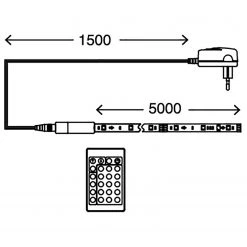 Briloner Bande lumineuse Led Superline - Polycarbonate / Fer - 150 ampoules -Pas Cher Décoration Magasin 1000231212 201118 12355500034 SKETCH DETAILS P000000001000231212 sketch