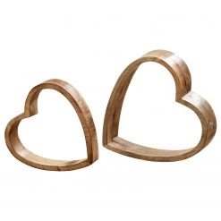 Boltze Objets décoratifs Herz (2 éléments) - Manguier - Marron