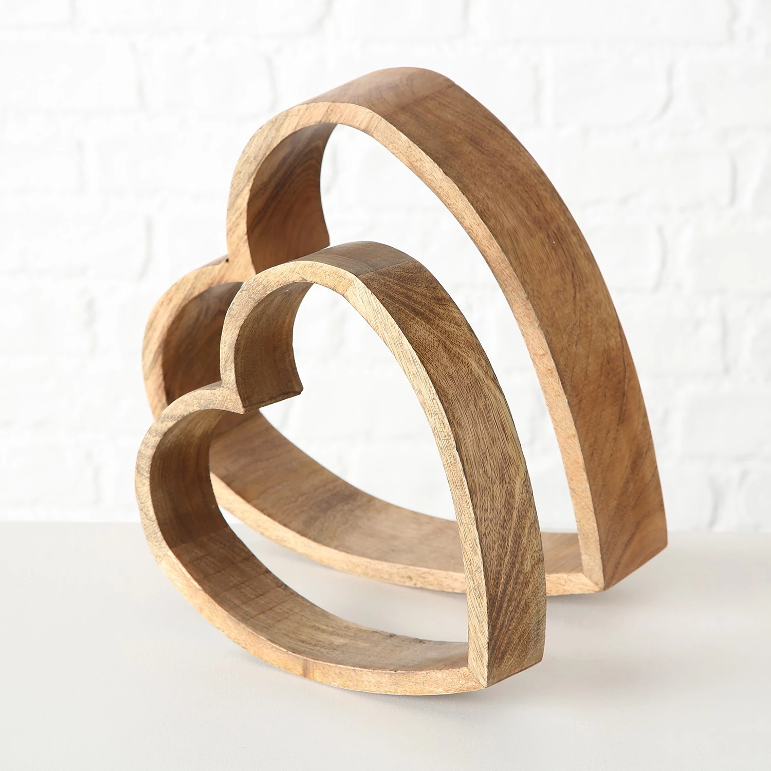 Boltze Objets décoratifs Herz (2 éléments) - Manguier - Marron 2 Boltze Objets décoratifs Herz (2 éléments) - Manguier - Marron – Image 2