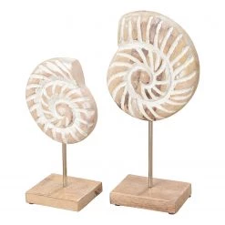 Boltze Objets décoratifs Jasmin (2 éléments) - Manguier - Naturel