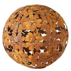 Boltze Boule décorative Klee - Fer - Marron rouille - Diamètre : 35 cm