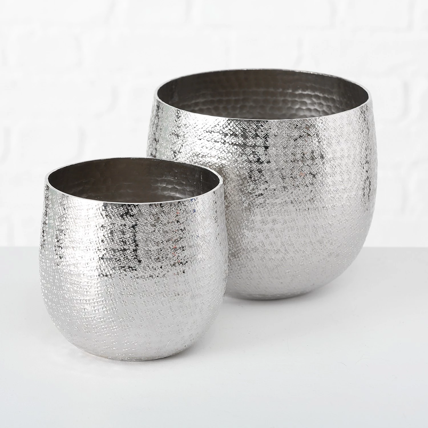 Boltze Pots de fleur Detroit (2 éléments) - Aluminium - Argenté 5 Boltze Pots de fleur Detroit (2 éléments) - Aluminium - Argenté – Image 5