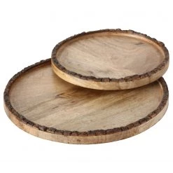 Boltze Coupes décoratives Widdo (2 éléments) - Manguier - Naturel