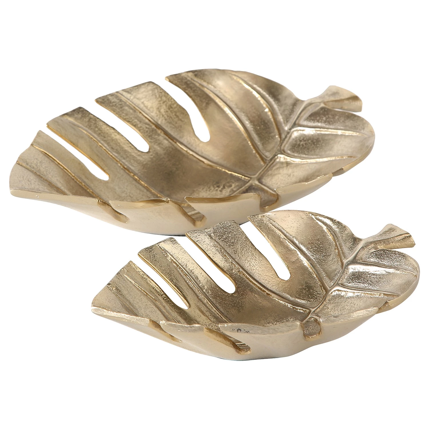 Boltze Coupes Monstera (2 éléments) - Aluminium - Doré vieilli 1 Boltze Coupes Monstera (2 éléments) - Aluminium - Doré vieilli