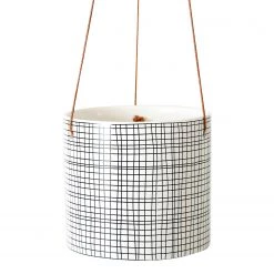 Boltze Pots de fleur Sannie (2 éléments) - Dolomite - Noir / Blanc