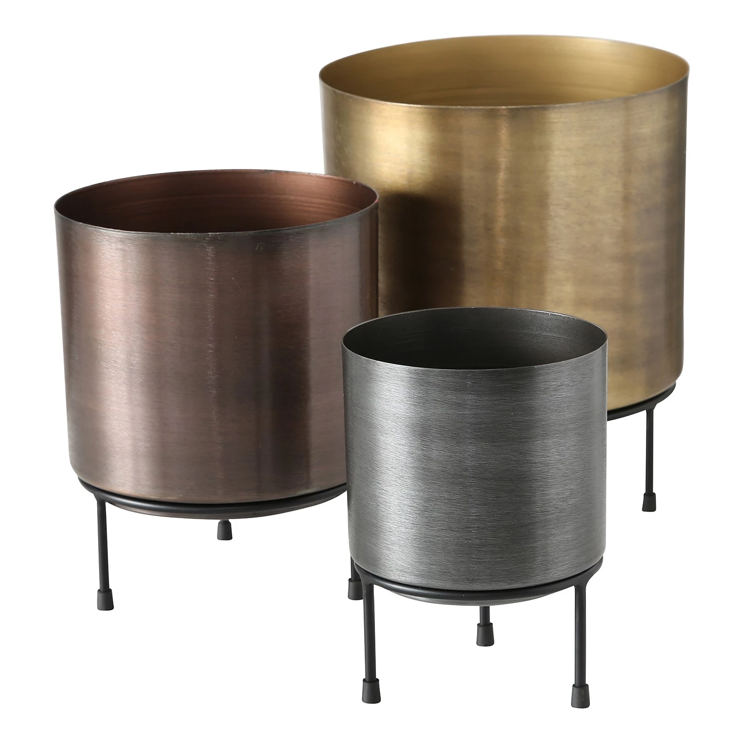 Boltze Pots de fleur Dean (3 éléments) - Fer - Marron vieilli 1 Boltze Pots de fleur Dean (3 éléments) - Fer - Marron vieilli