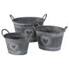 Boltze Pots de fleur Silvie I (3 éléments) - Zinc - Gris