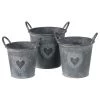 Boltze Pots de fleur Silvie II (3 éléments) - Zinc - Gris