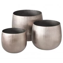 Boltze Pots de fleur Golia I (3 éléments) - Aluminium - Graphite