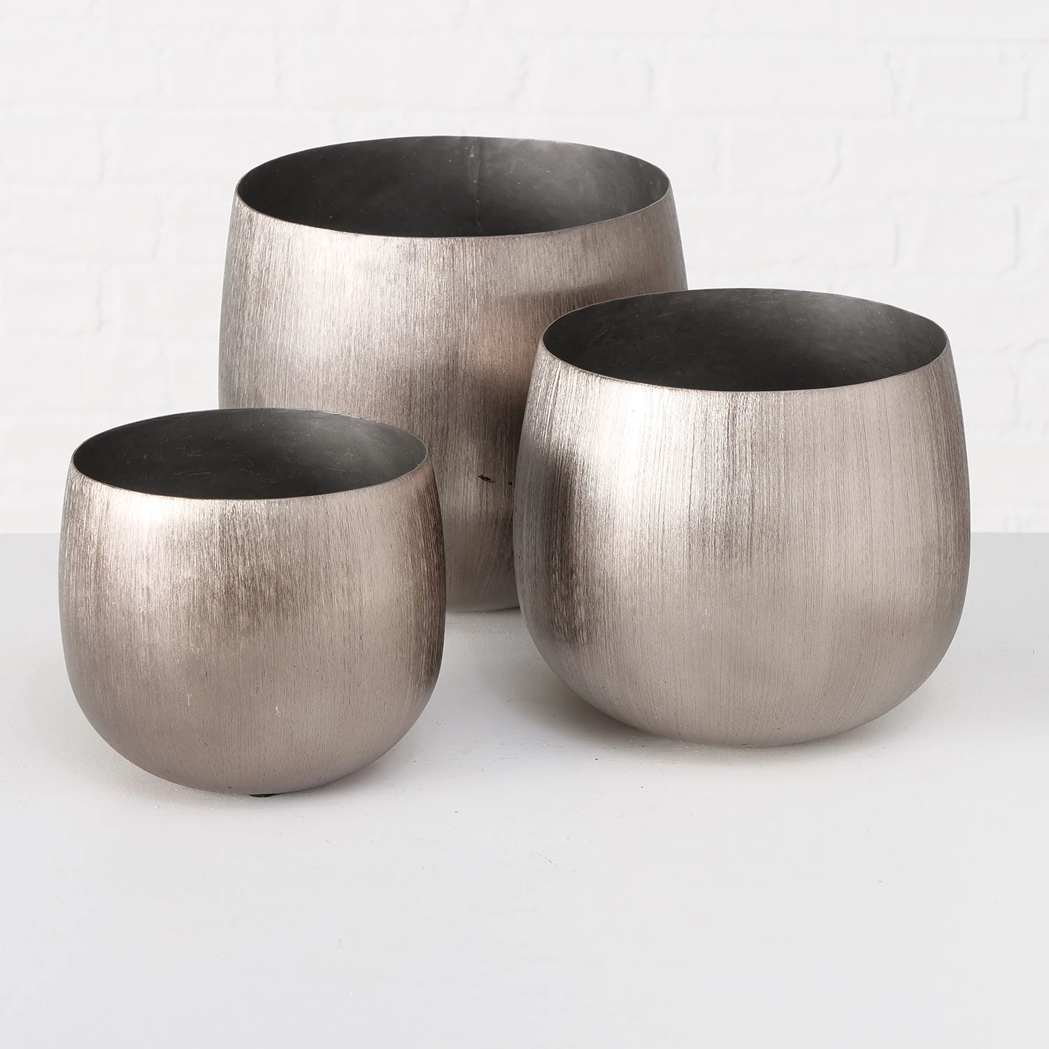 Boltze Pots de fleur Golia I (3 éléments) - Aluminium - Graphite 5 Boltze Pots de fleur Golia I (3 éléments) - Aluminium - Graphite – Image 5