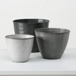 Boltze Pots de fleur Juvenia II (3 éléments) - Fer - Gris -Pas Cher Décoration Magasin 1000236601 210202 12512200955 MOOD DETAILS P000000001000236601 mood