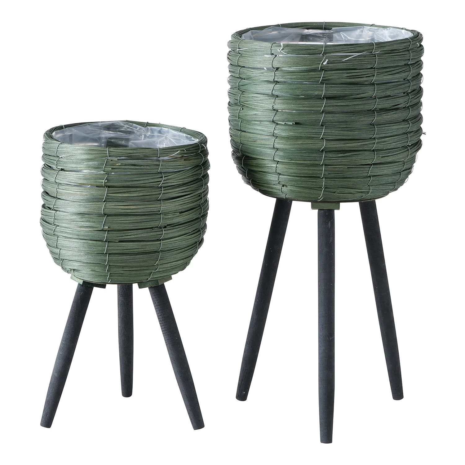 Boltze Pots de fleur Khare (2 éléments) - Papier - Kaki 1 Boltze Pots de fleur Khare (2 éléments) - Papier - Kaki