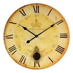 Technoline Horloge murale WT 1021 - Jaune / Marron