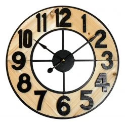 Technoline Horloge murale WT 1610 - Bois / Aluminium - Marron / Noir