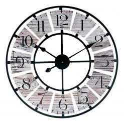 Technoline Horloge murale WT 1611 - Bois / Aluminium - Gris / Noir