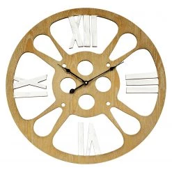 Technoline Horloge murale WT 1612 - Bois - Marron clair / Blanc