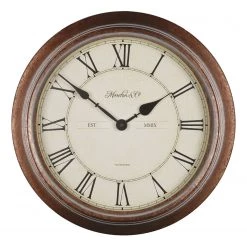 Technoline Horloge murale WT 7006 - Métal / Verre - Marron
