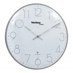 Technoline Horloge murale WT 8240 - Aluminium / Verre - Argenté