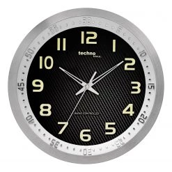Technoline Horloge murale WT 8970 - Matière plastique - Argenté / Noir