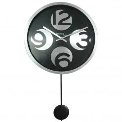 Technoline Horloge murale WT 1030 - Métal - Argenté / Noir