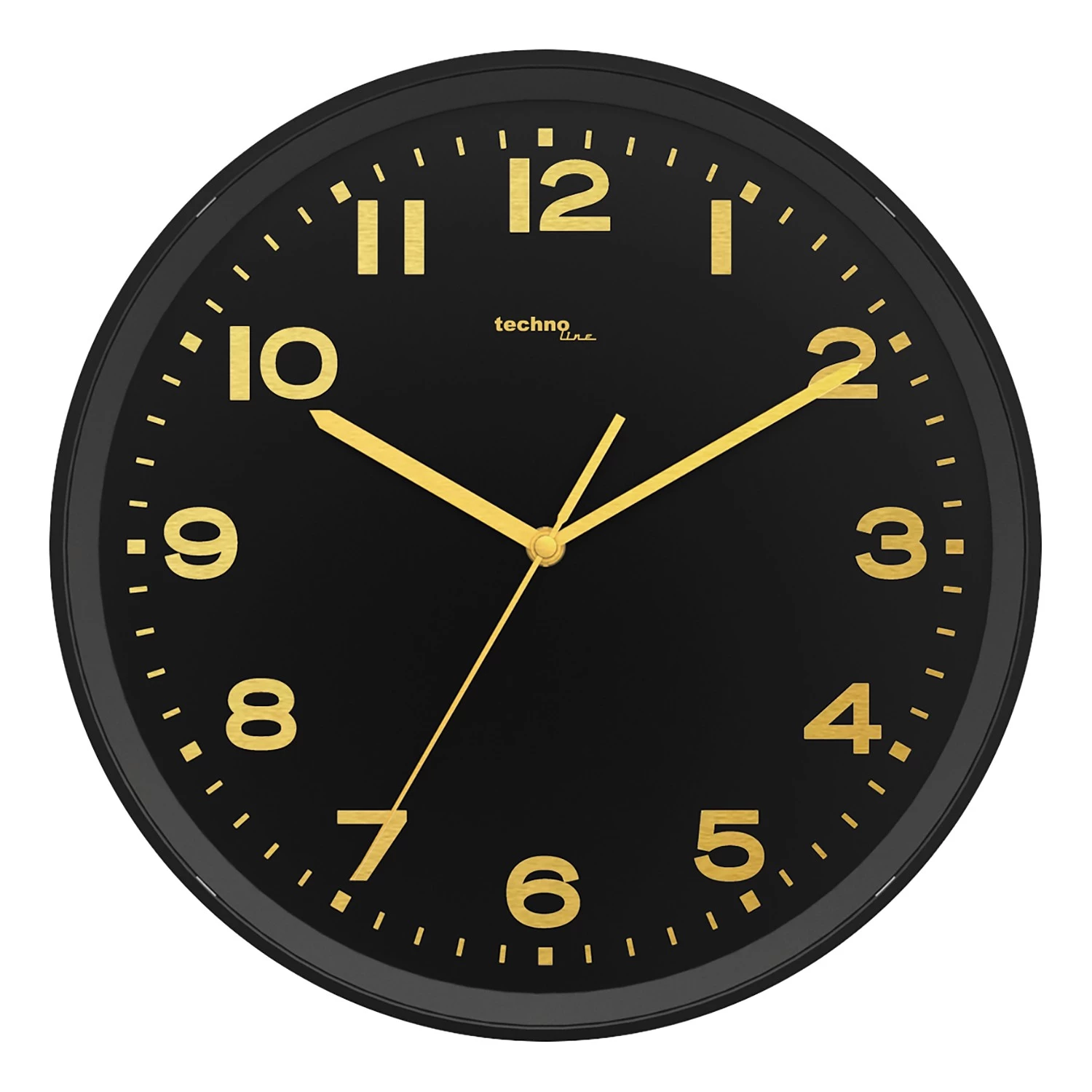 Technoline Horloge murale WT 8500 - Matière plastique - Noir / Doré 1 Technoline Horloge murale WT 8500 - Matière plastique - Noir / Doré