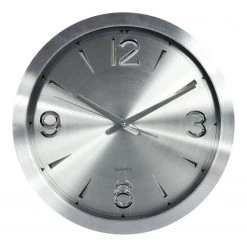 Technoline Horloge murale Doucier - Aluminium / Verre - Argenté