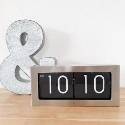 Nextime Horloge Big Flip - Aluminium - Argenté -Pas Cher Décoration Magasin 1000246127 210204 08483900127 MOOD DETAILS P000000001000246127 mood