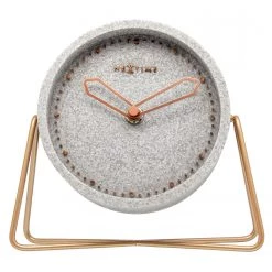 Nextime Horloge Cross Table - Métal / Pierre artificielle - Gris clair