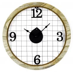 Technoline Horloge murale Lascelle - Bois - Marron clair / Noir