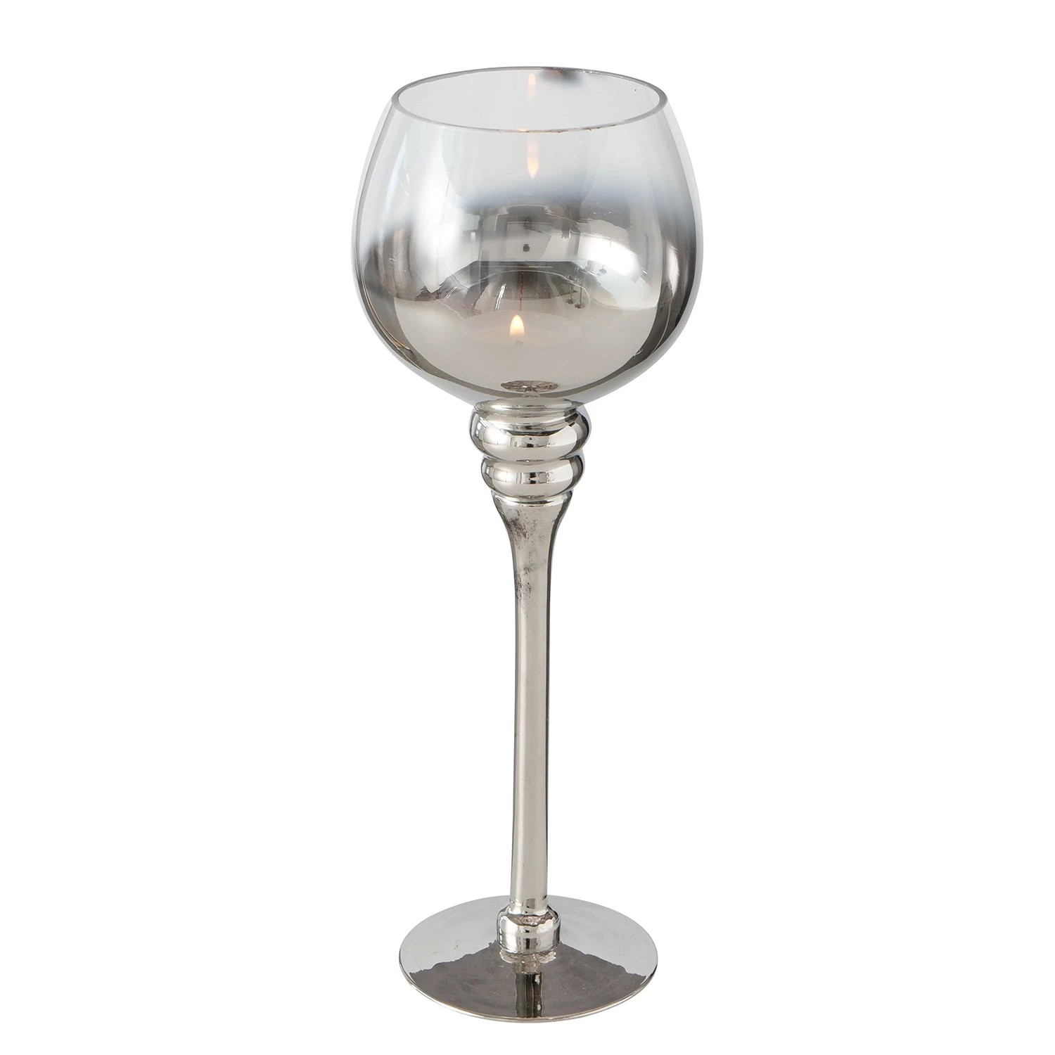 Boltze Photophores Minou III (3 éléments) - Verre - Argenté 2 Boltze Photophores Minou III (3 éléments) - Verre - Argenté – Image 2