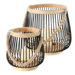 Boltze Photophore Simba - Bambou / Noir