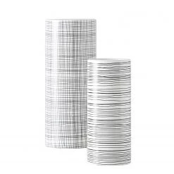 Boltze Vases Sannie (2 éléments) - Dolomite - Noir / Blanc