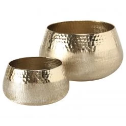 Boltze Photophores Lukeria (2 éléments) - Aluminium - Doré