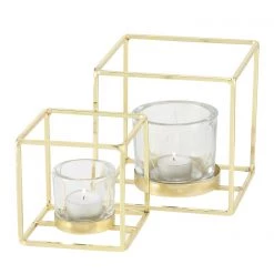 Boltze Photophores Pazo (2 éléments) - Fer - Doré