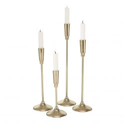 Boltze Bougeoirs Liselle (4 éléments) - Aluminium - Doré