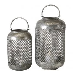 Boltze Photophores Virdis (2 éléments) - Fer - Argenté