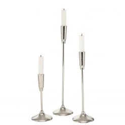 Boltze Bougeoirs Ludmille (3 éléments) - Aluminium - Argenté