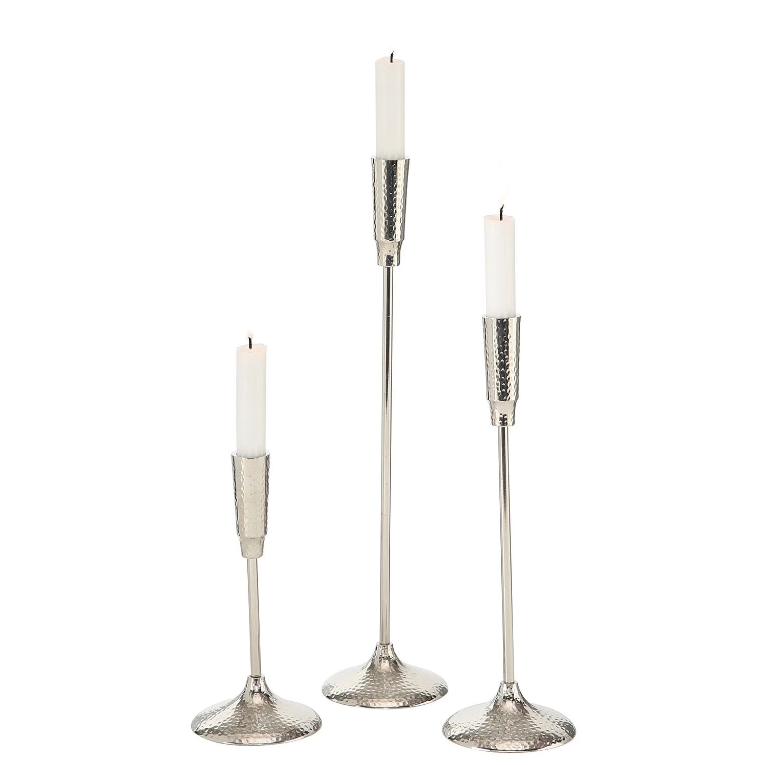 Boltze Bougeoirs Ludmille (3 éléments) - Aluminium - Argenté 1 Boltze Bougeoirs Ludmille (3 éléments) - Aluminium - Argenté