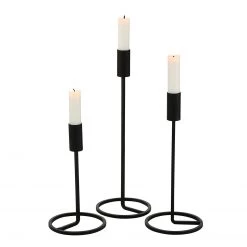 Boltze Bougeoirs Fio (3 éléments) - Fer - Noir