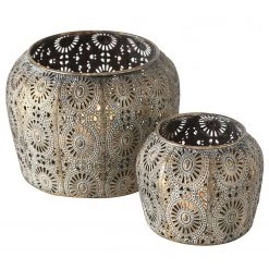 Boltze Photophores Malino I (2 éléments) - Fer - Doré